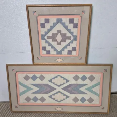 1980s Wesley "Wess" Smith 3D Cast Paper Wall Art - Southwestern Motif