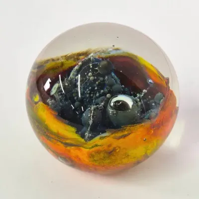 Vintage Milropa Art Glass Paperweight Dated 1977