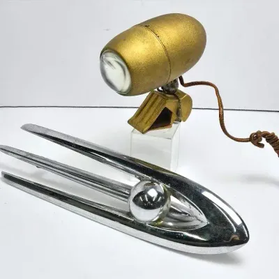 Space Age Design: 1955 Packard Patrician Hood Ornament & Bullet Bed Lamp