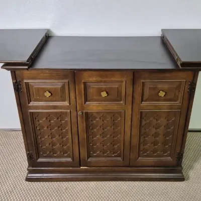 Midcentury Flip Top Rolling Bar - 40.5x21x35"