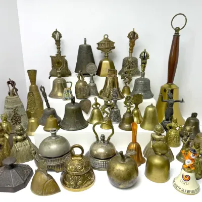 Vintage Bell Collection - Mostly Brass, Tallest 14"