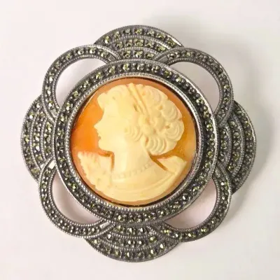 Judith Jack Sterling Silver Marcasite Brooch - Retro 2000 Limited Edition 0128/1000