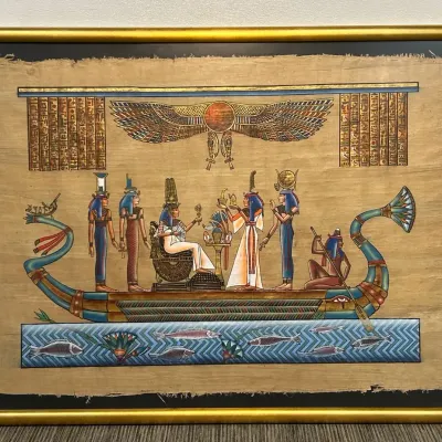 Egyptian Art On Papyrus - 30x39"