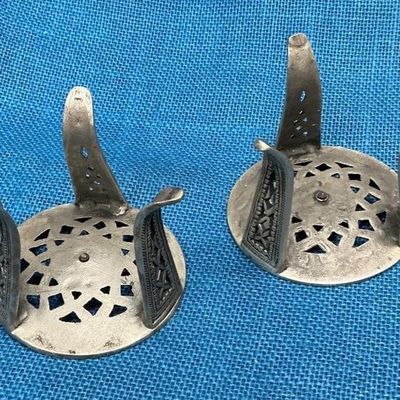 Sale Photo Thumbnail #79: Lot # : 87 - Pair of Brass Candle Holders
