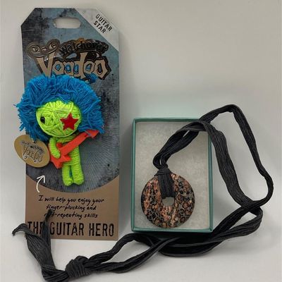 Sale Photo Thumbnail #7: Lot # : 12 - Necklace & Guitar Hero Keychain
