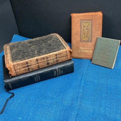 Sale Photo Thumbnail #28: Lot # : 35 - Four Old Books including two Bibles
