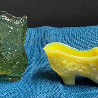 Sale Photo Thumbnail #30: Lot # : 37 - Vintage Fenton Glass Boot & Slipper
