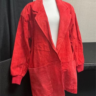 Sale Photo Thumbnail #83: Lot # : 91 - Adam Douglass Red Suede Jacket
