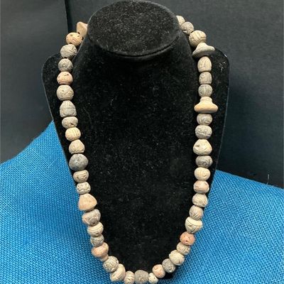 Sale Photo Thumbnail #51: Lot # : 58 - Etched Clay Bead Sphere Necklace
