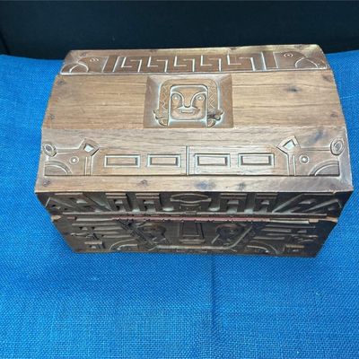 Sale Photo Thumbnail #47: Lot # : 54 - Vintage Carved Wooden Box
