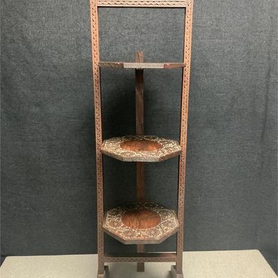 Sale Photo Thumbnail #116: Lot # : 129 - Ornate Carved 3 Tier Dessert Server/Stand

