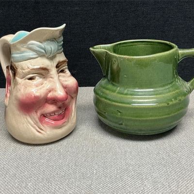 Sale Photo Thumbnail #42: Lot # : 49 - Antique Sarreguemines Majolica Face Pitcher
