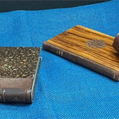 Sale Photo Thumbnail #27: Lot # : 34 - 2 Vintage Wood Cover Bibles & Antique French Book
