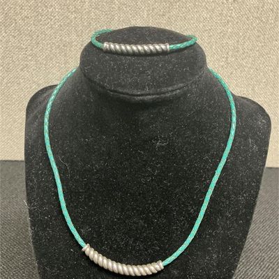 Sale Photo Thumbnail #146: corded leather and matching set, jewelry