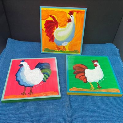 Sale Photo Thumbnail #16: Lot # : 23 - 3 Signed Chicken Wall Prints
