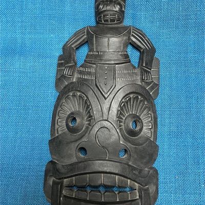 Sale Photo Thumbnail #48: Lot # : 55 - Wooden Carved Mask and Figurine
