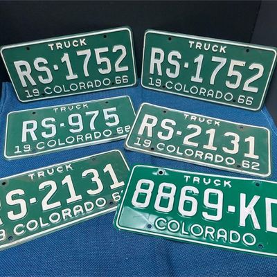 Sale Photo Thumbnail #12: Lot # : 17 - 6 1960's Colorado Truck License Plates
