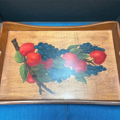 Sale Photo Thumbnail #65: Lot # : 72 - Wooden Tray with Fruits
