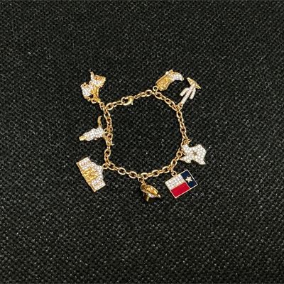 Sale Photo Thumbnail #167: Lot # : 188 - Golden Texas Charm Bracelet

