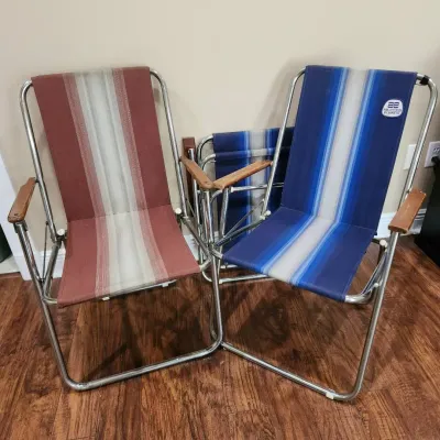 Sale Photo Thumbnail #113: VINTAGE FOLDING CAMP CHAIRS - A&E SYSTEMS BY DOMETIC - SET OF THREE