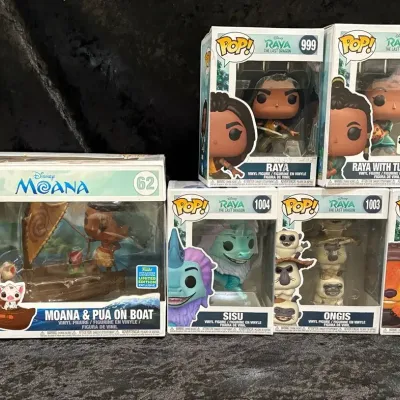 Disney Funko POP! Moana & Raya The Last Dragon Figures, Set of 6