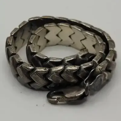 Vintage Sterling Silver Woven Design Bracelet - Size 7 - 11g
