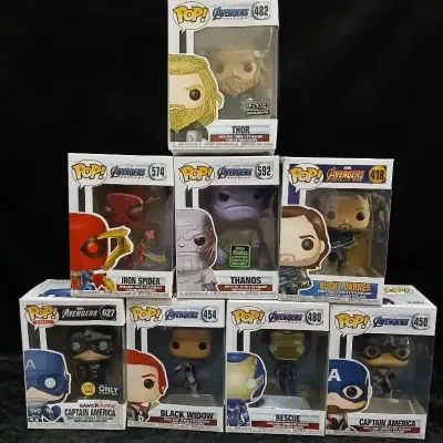 MARVEL Avengers Funko POP! Figures: Thor, Iron Man & More, Set of 9