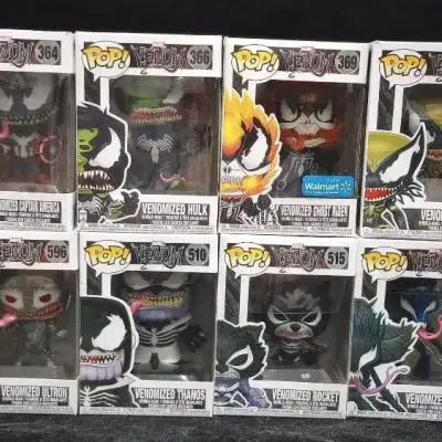 8 Funko Pop! Marvel Venomized Figures, Captain America, Hulk, Thanos & Exclusives