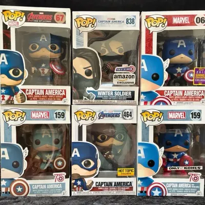 6 Funko Pop! Marvel Captain America & Winter Soldier Exclusive Vinyl Figures