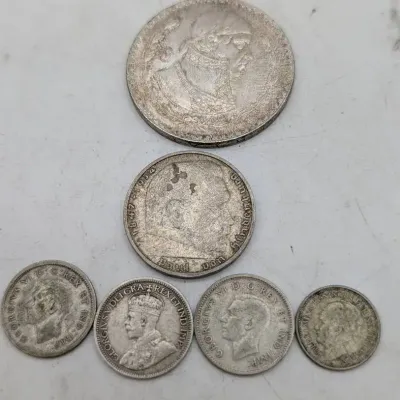 Group Of 6 Foreign Silver Coins 