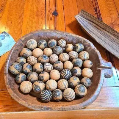 Natural Wood Décor: Rustic Bowl, Candle Holder Log + 