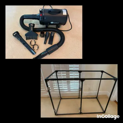 Clear Portable Pet Yard & Dopict Pet Dryer