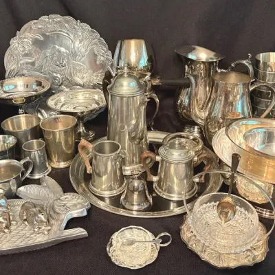 Collection Of Silver Plate Serving Items