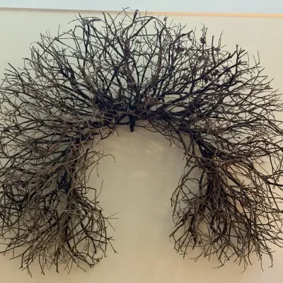 Twig Style Wall Art & Hand Carved Wood Tree Spirit 