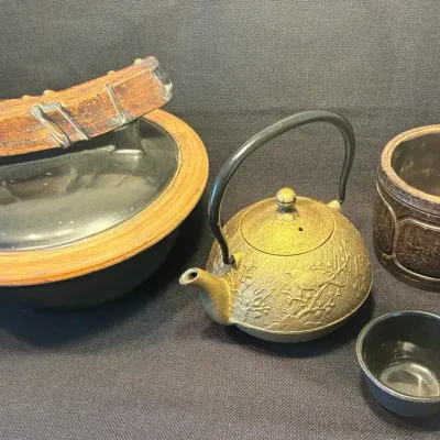 Group Of Asian Decor-Bowl, Tea Pot