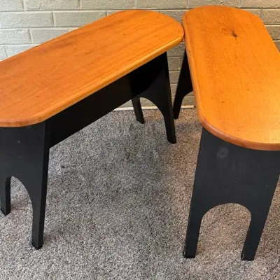 Pair Of Wooden Coffee Benches