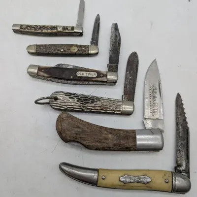 6 Vintage Pocket Knives...Boker, Schrade