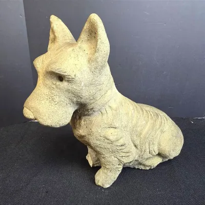 Vintage Cement Dog Garden Statuary 