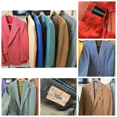 6 Men's Dress Jackets, Scottish Wool, & Dress Shoes 