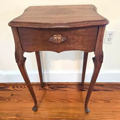 Vintage Wooden Side Table W/ Drawer