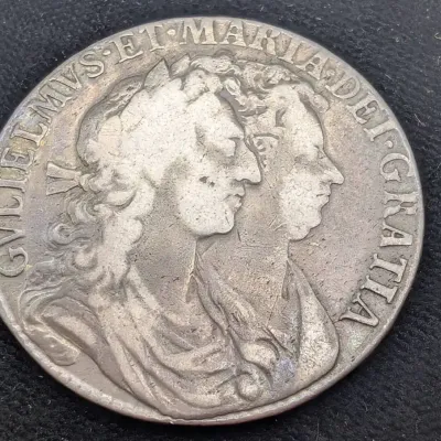 1689 English Silver Half Crown...William & Mary