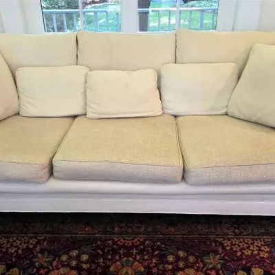 Tomlinson Ecru Contemporary Sofa Couch
