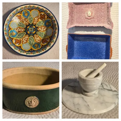 Large Pottery & Marble Bowls, Platters, & Decor Lot