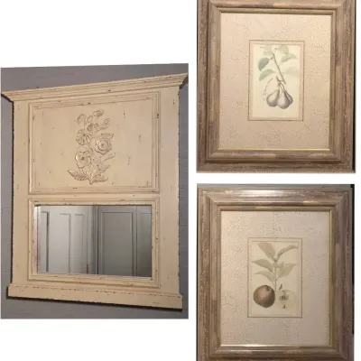 Trudeau Mirror & Framed Botanical Prints
