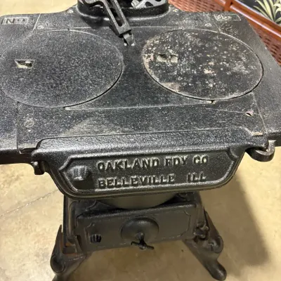 Vintage Cast Iron 2 Burner Stove By Oakland Foundry Co