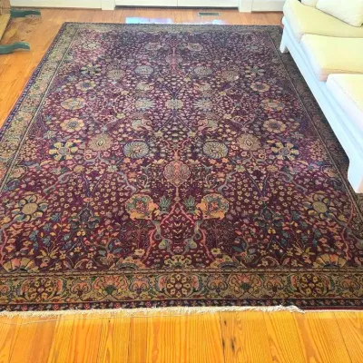 Vintage Handmade Wool Oriental Area Rug 11' × 10" × 8' 3"