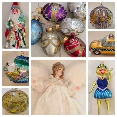Christmas Ornaments & Vintage Tree Topper Angel
