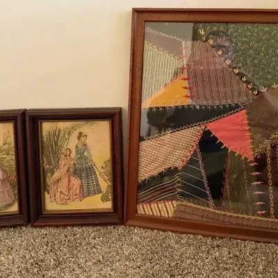 Vintage Needlework Embossed Art 