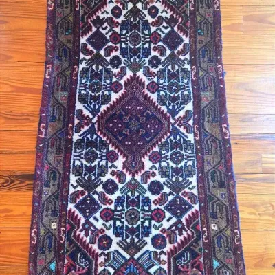 Handmade Vintage Wool Oriental Rug Mat 2' 6" × 4' 5"