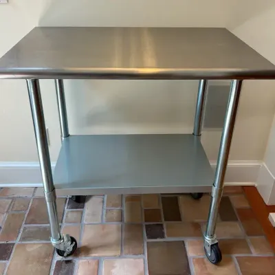2 Tier Stainless Serving/Prep Rolling Cart